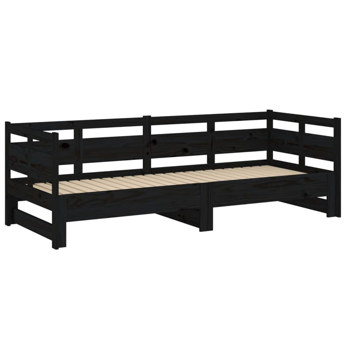 Pull-out Day Bed without Mattress Black 2x(80x200) cm