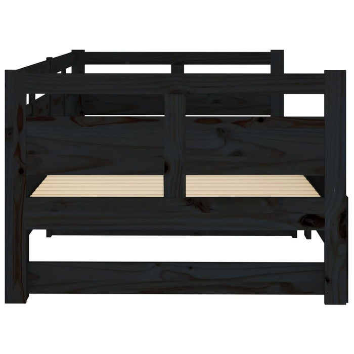 Pull-out Day Bed without Mattress Black 2x(80x200) cm