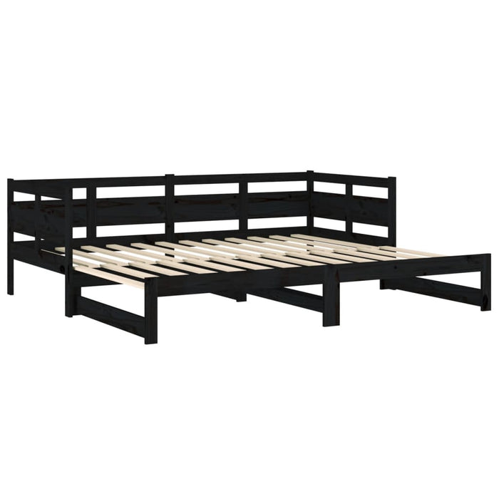 Pull-out Day Bed without Mattress Black 2x(80x200) cm