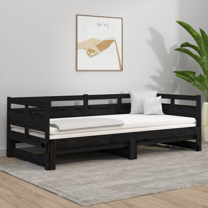 Pull-out Day Bed without Mattress Black 2x(80x200) cm