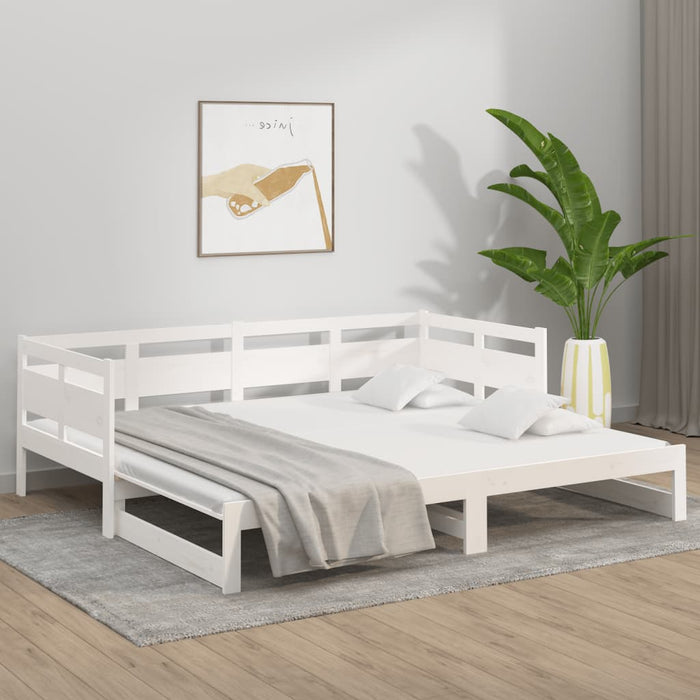 Pull-out Day Bed without Mattress White 2x(90x190) cm