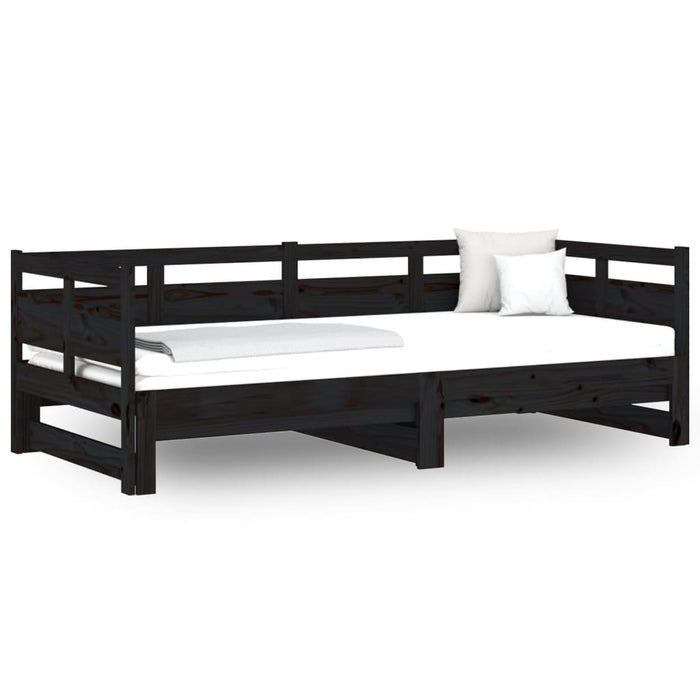 Pull-out Day Bed without Mattress Black 2x(90x190) cm