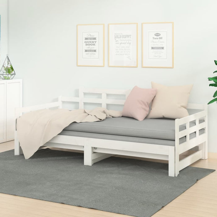 Pull-out Day Bed without Mattress White 2x(90x200) cm