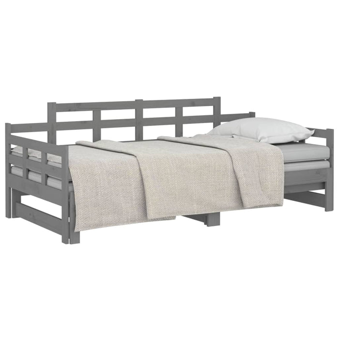 Pull-out Day Bed without Mattress Grey 2x(90x200) cm