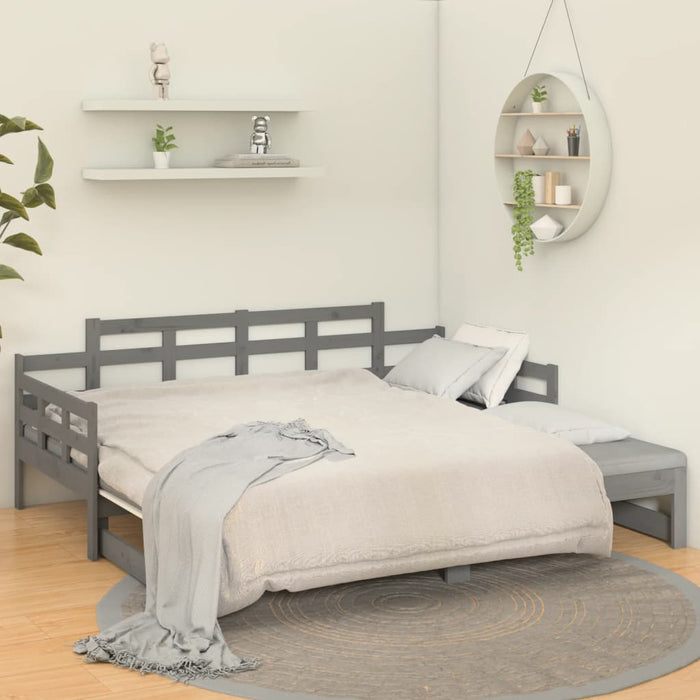 Pull-out Day Bed without Mattress Grey 2x(90x200) cm