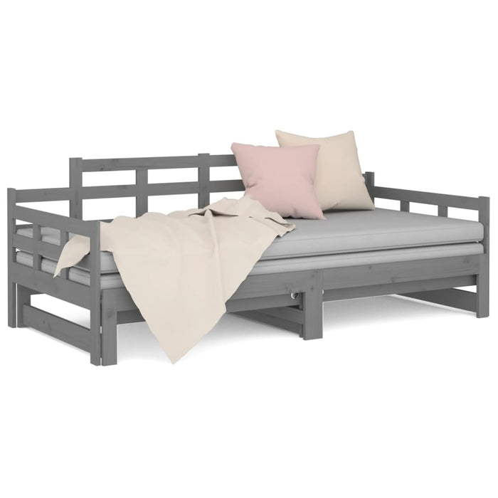 Pull-out Day Bed without Mattress Grey 2x(90x200) cm