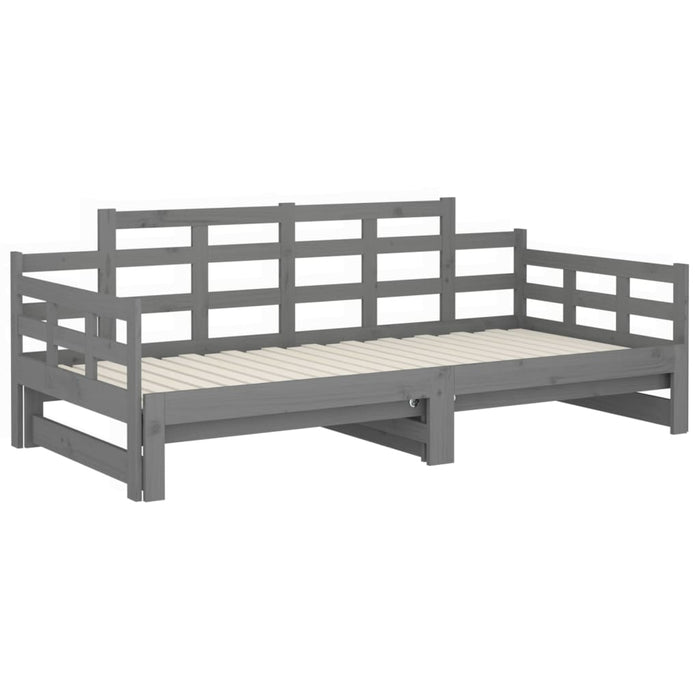 Pull-out Day Bed without Mattress Grey 2x(90x200) cm