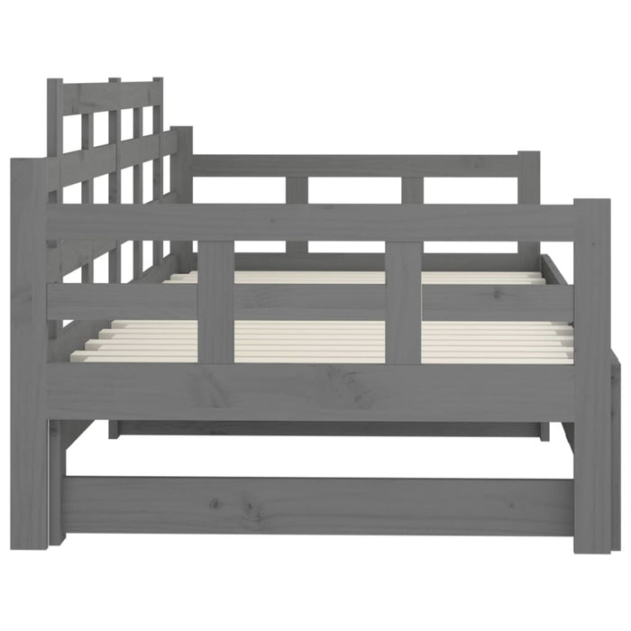 Pull-out Day Bed without Mattress Grey 2x(90x200) cm