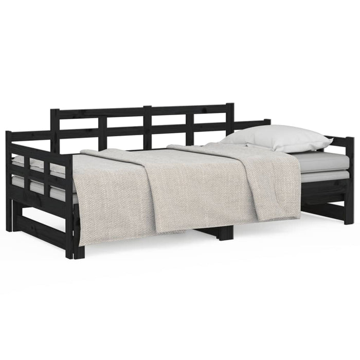 Pull-out Day Bed without Mattress Black 2x(90x200) cm