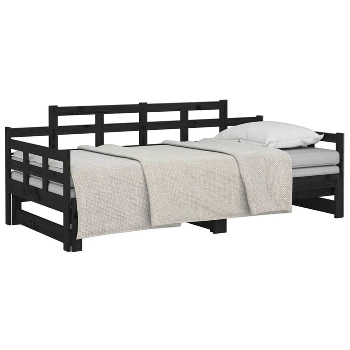 Pull-out Day Bed without Mattress Black 2x(90x200) cm