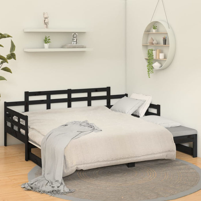 Pull-out Day Bed without Mattress Black 2x(90x200) cm