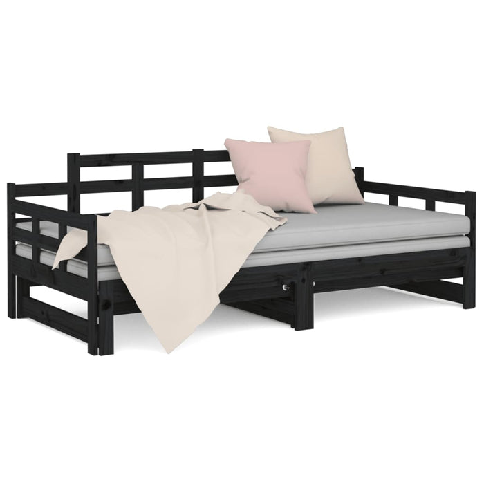 Pull-out Day Bed without Mattress Black 2x(90x200) cm