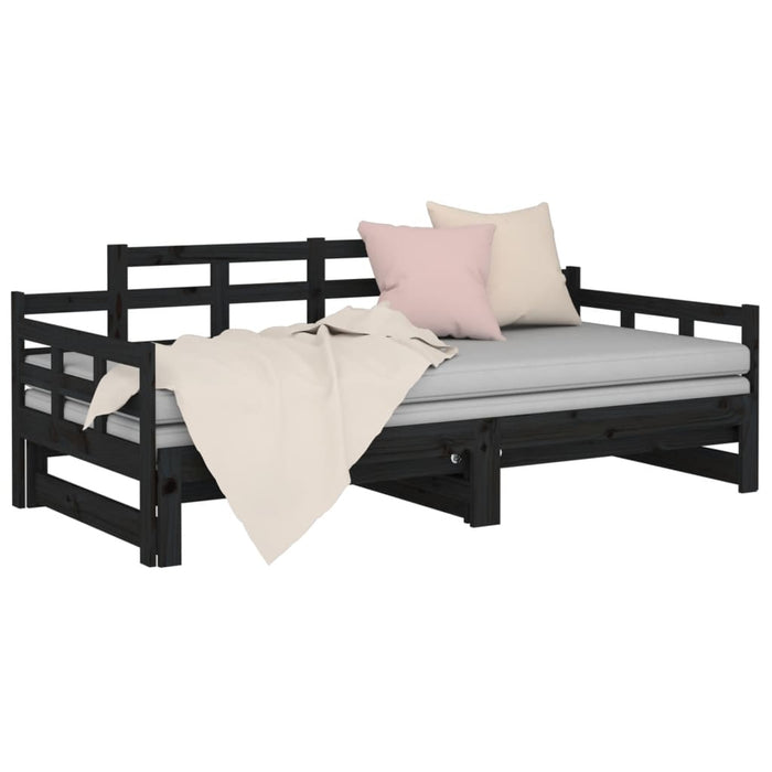 Pull-out Day Bed without Mattress Black 2x(90x200) cm