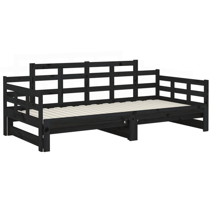 Pull-out Day Bed without Mattress Black 2x(90x200) cm