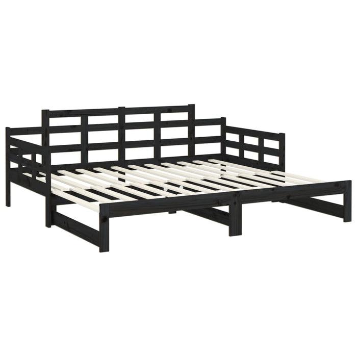 Pull-out Day Bed without Mattress Black 2x(90x200) cm