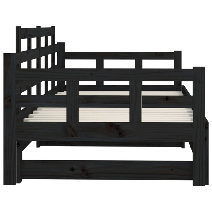 Pull-out Day Bed without Mattress Black 2x(90x200) cm