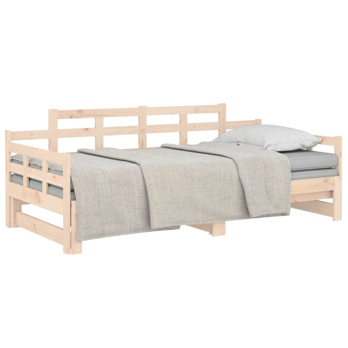 Pull-out Day Bed without Mattress Solid Wood Pine 2x cm