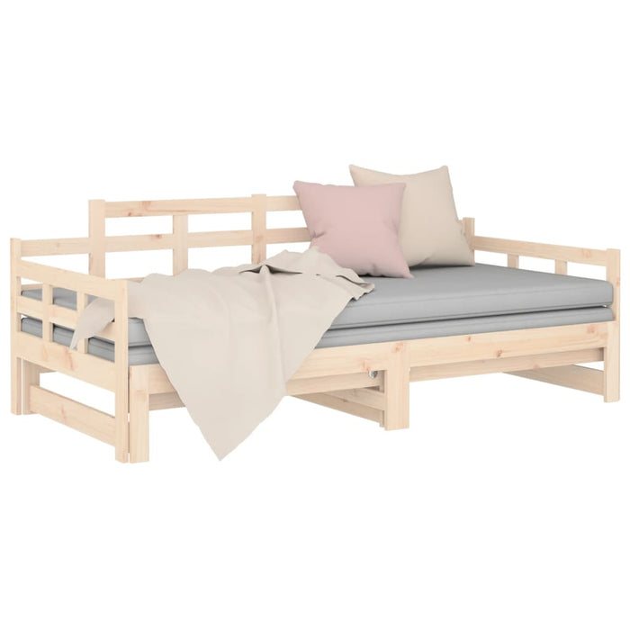 Pull-out Day Bed without Mattress Solid Wood Pine 2x cm