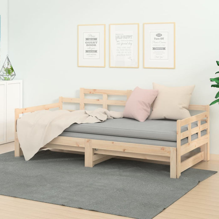 Pull-out Day Bed without Mattress Solid Wood Pine 2x cm