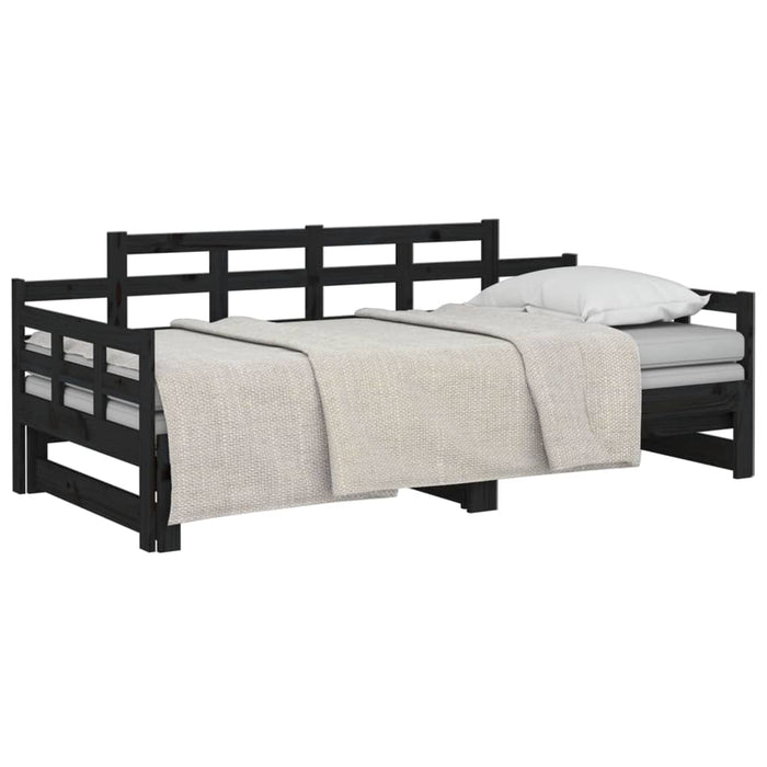 Pull-out Day Bed without Mattress Black 2x(90x190) cm