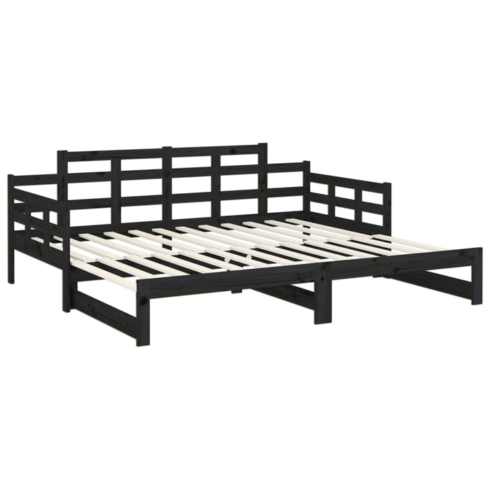 Pull-out Day Bed without Mattress Black 2x(90x190) cm