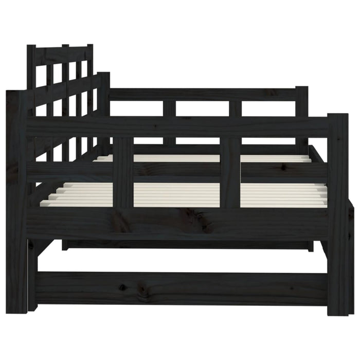 Pull-out Day Bed without Mattress Black 2x(90x190) cm