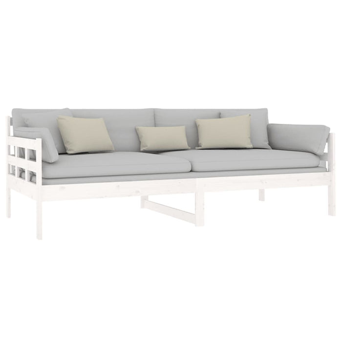 Day Bed without Mattress White Solid Wood Pine 90x200 cm