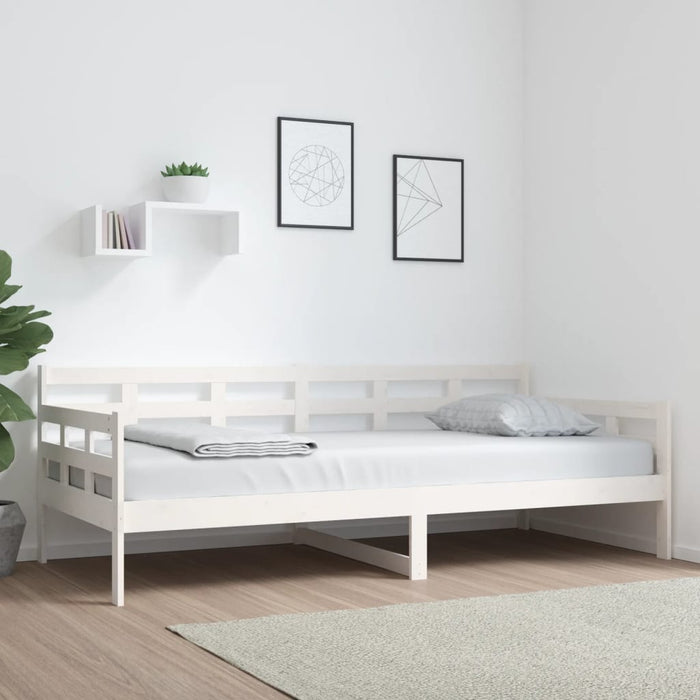 Day Bed without Mattress White Solid Wood Pine 90x200 cm