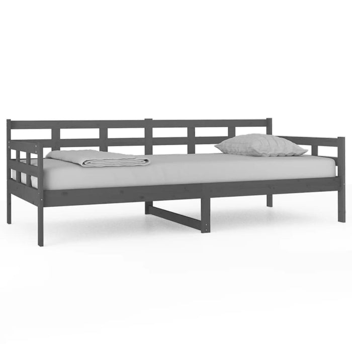 Day Bed without Mattress Grey Solid Wood Pine 90x200 cm