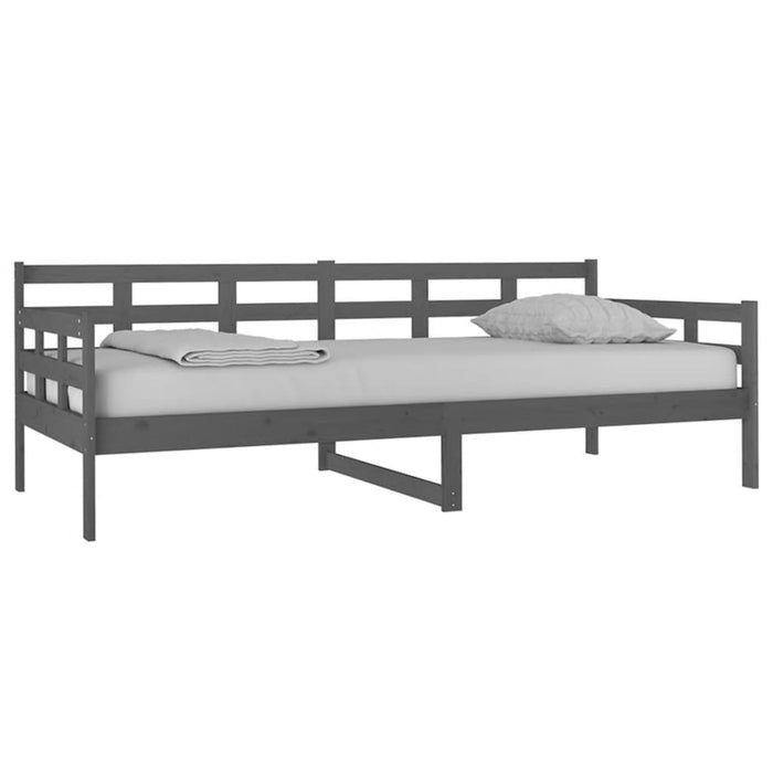 Day Bed without Mattress Grey Solid Wood Pine 90x200 cm