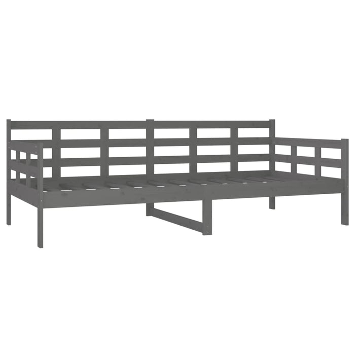 Day Bed without Mattress Grey Solid Wood Pine 90x200 cm