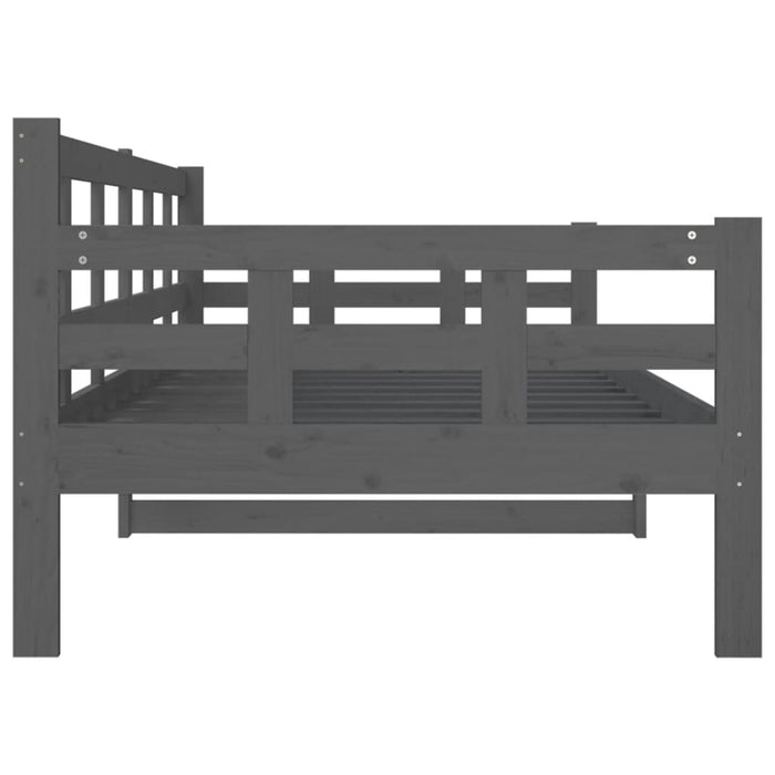 Day Bed without Mattress Grey Solid Wood Pine 90x200 cm