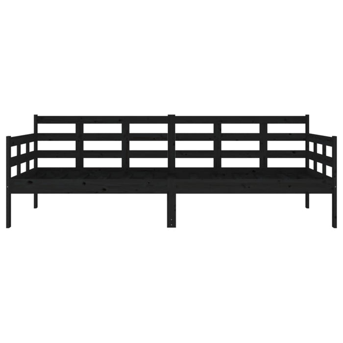 Day Bed without Mattress Black Solid Wood Pine 90x200 cm