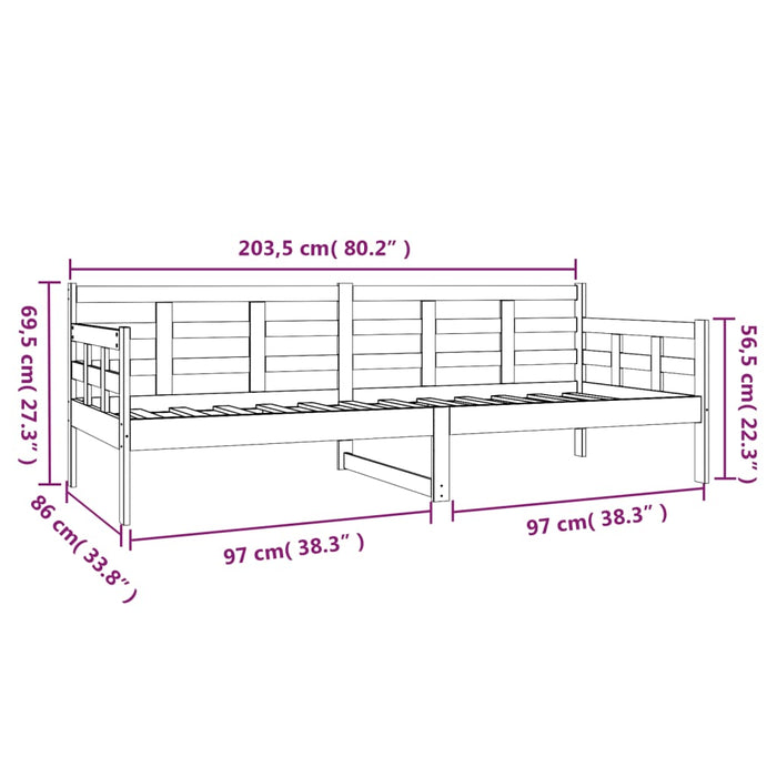 Day Bed without Mattress Solid Wood Pine 80x200 cm