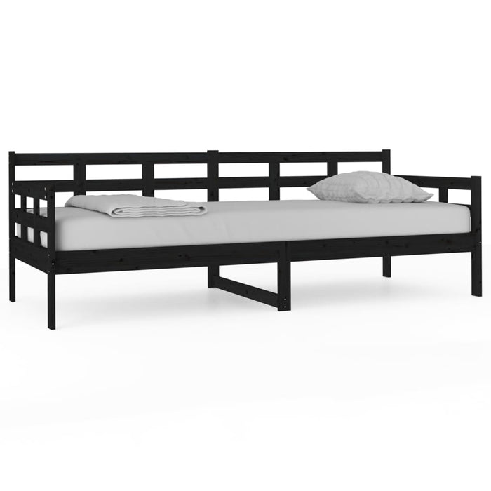 Day Bed without Mattress Black Solid Wood Pine 80x200 cm