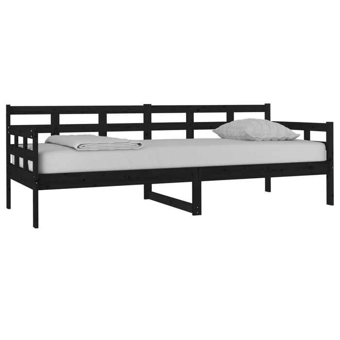 Day Bed without Mattress Black Solid Wood Pine 80x200 cm