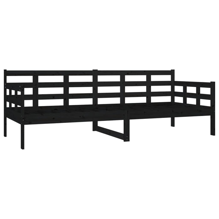 Day Bed without Mattress Black Solid Wood Pine 80x200 cm