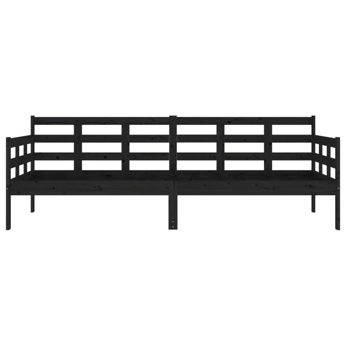 Day Bed without Mattress Black Solid Wood Pine 80x200 cm