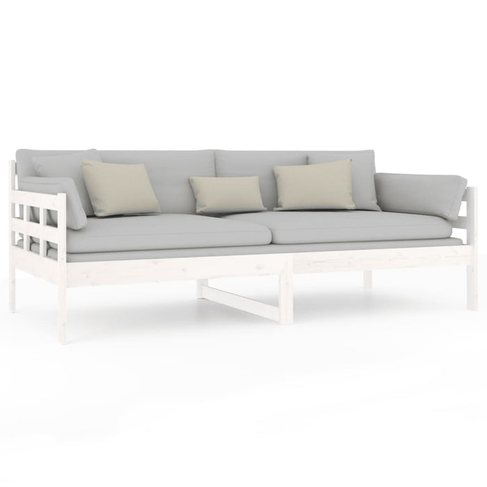 Day Bed without Mattress White Solid Wood Pine 90x190 cm Single