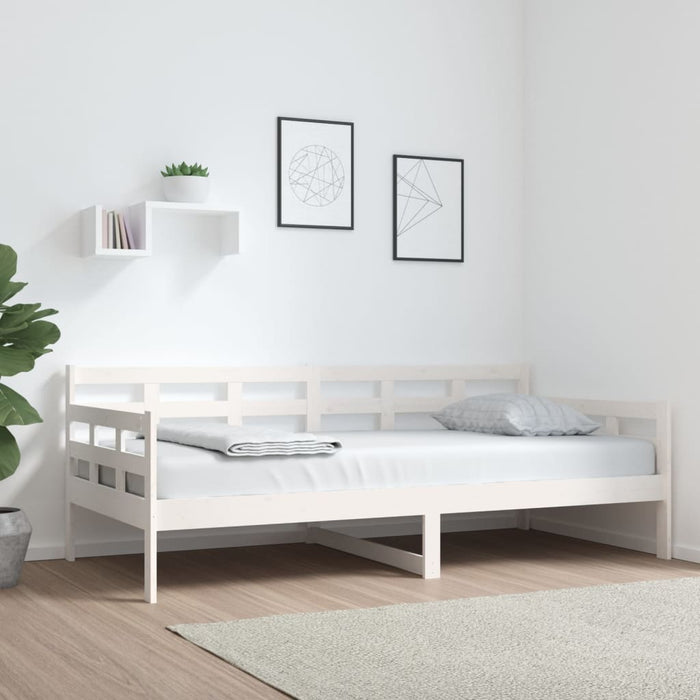 Day Bed without Mattress White Solid Wood Pine 90x190 cm Single