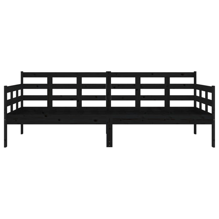 Day Bed without Mattress Black Solid Wood Pine 90x190 cm Single