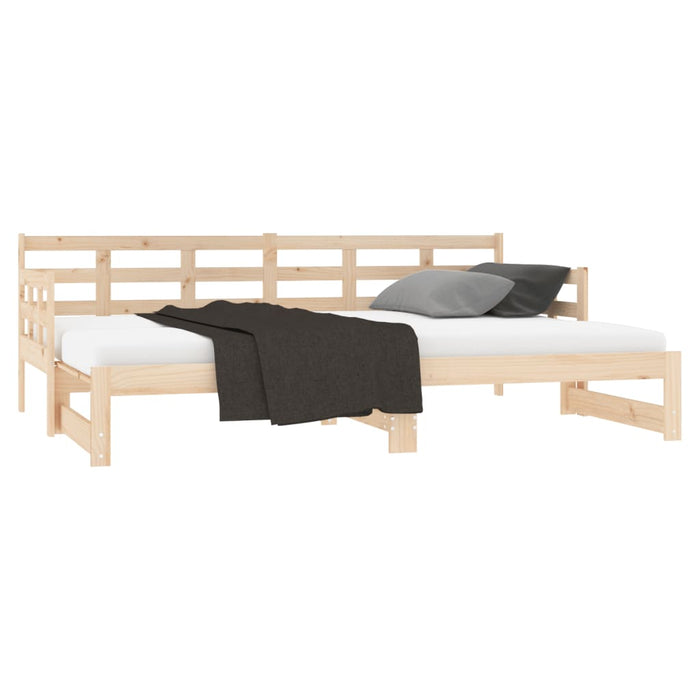 Pull-out Day Bed without Mattress Solid Wood Pine 2x(90x200) cm