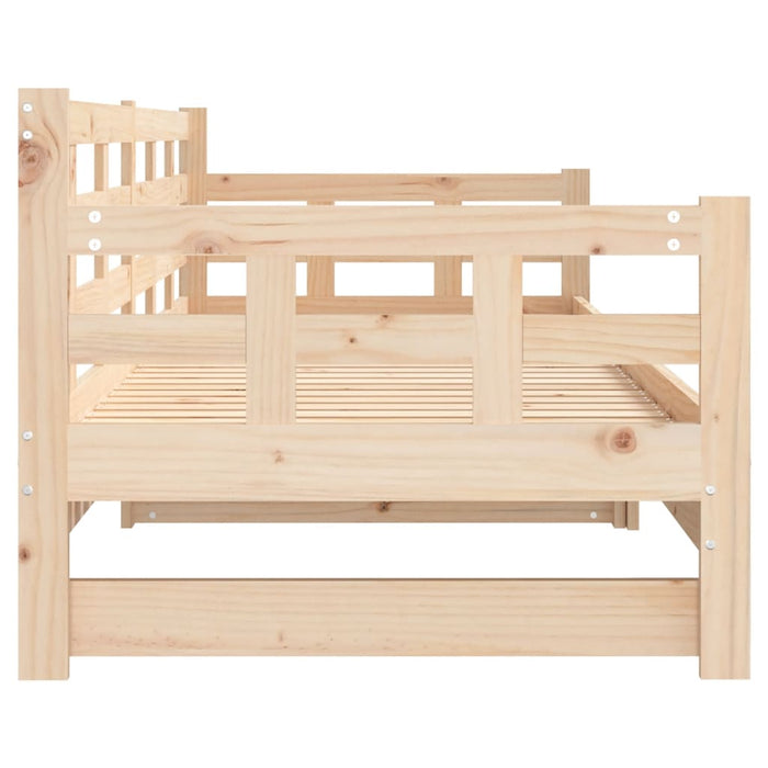 Pull-out Day Bed without Mattress Solid Wood Pine 2x(90x200) cm