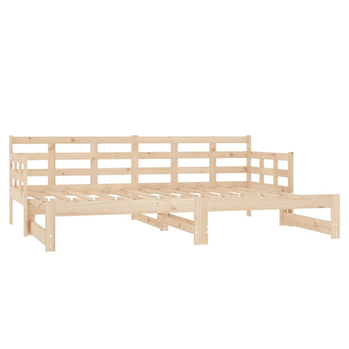 Pull-out Day Bed without Mattress Solid Wood Pine 2x(90x200) cm