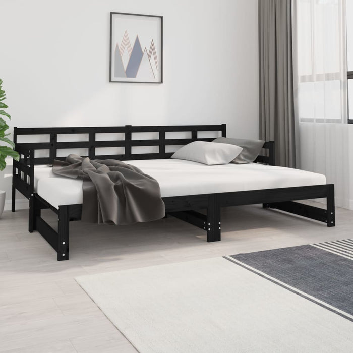 Pull-out Day Bed without Mattress Black 2x(80x200) cm