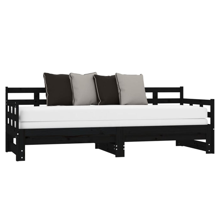 Pull-out Day Bed without Mattress Black 2x(80x200) cm