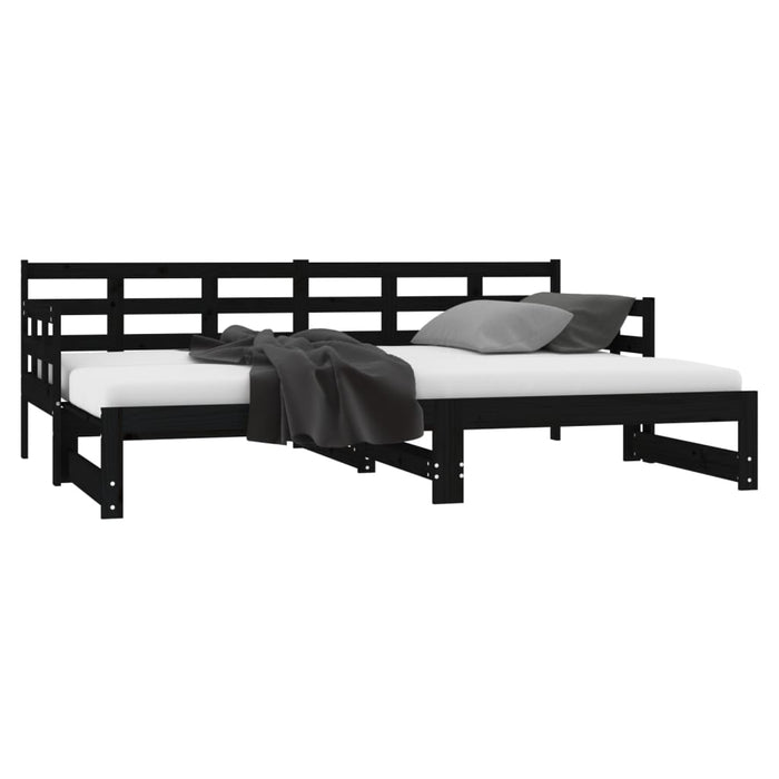 Pull-out Day Bed without Mattress Black 2x(80x200) cm