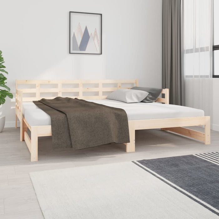 Pull-out Day Bed without Mattress Solid Wood Pine 2x(90x190) cm