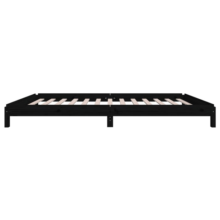 Stack Bed without Mattress Black 100x200 cm Solid Wood Pine