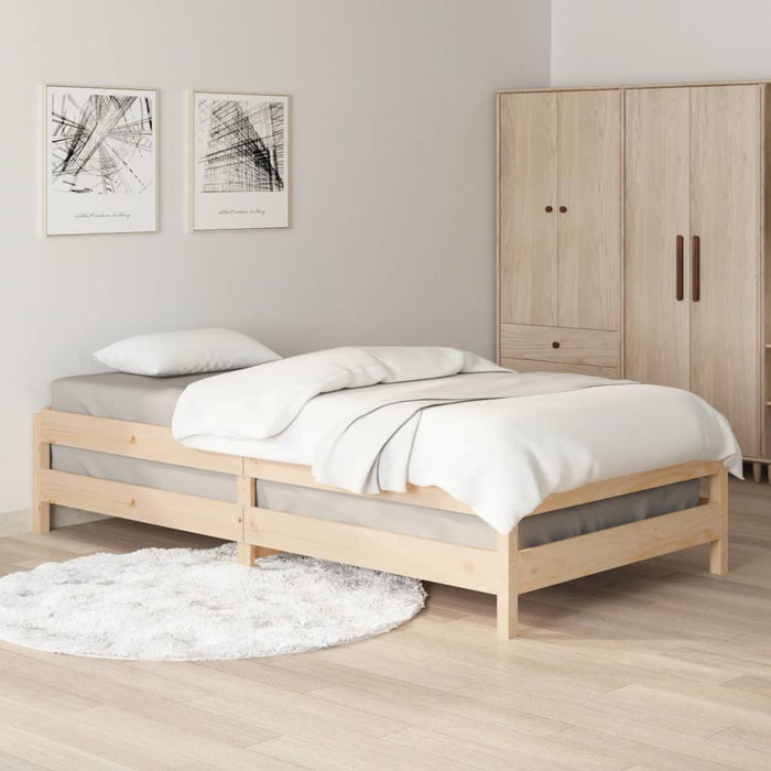 Stack Bed without Mattress 90x200 cm Solid Wood Pine